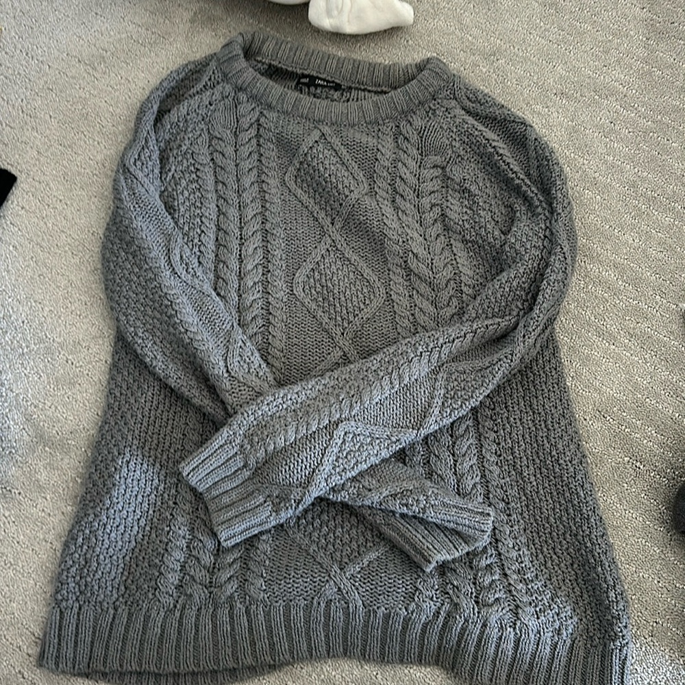 Zara knit grey chunky sweater s